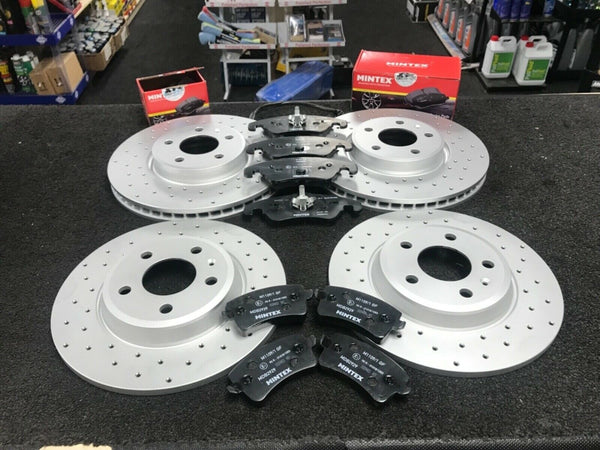 AUDI Q3 2.0TDi S SLINE BRAKE DRILLED DISCS FRONT REAR BRAKE DISC BRAKE PADS