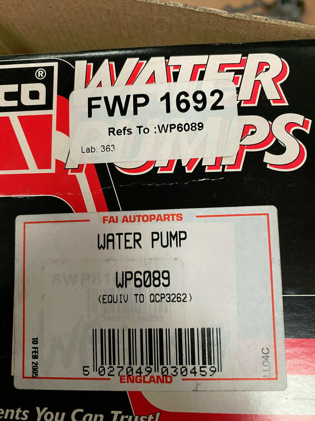 1 X WATER PUMP FOR TOYOTA AVENSIS T220 CARINA E AT191 CELICA AT200 1.8 FWP1692
