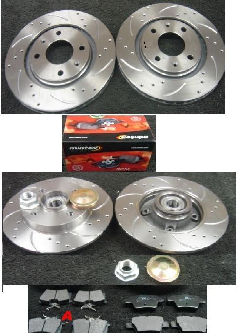 CITROEN C4 VTR FRONT REAR DRILLED GROOVED BRAKE DISC MINTEX BRAKE PADS