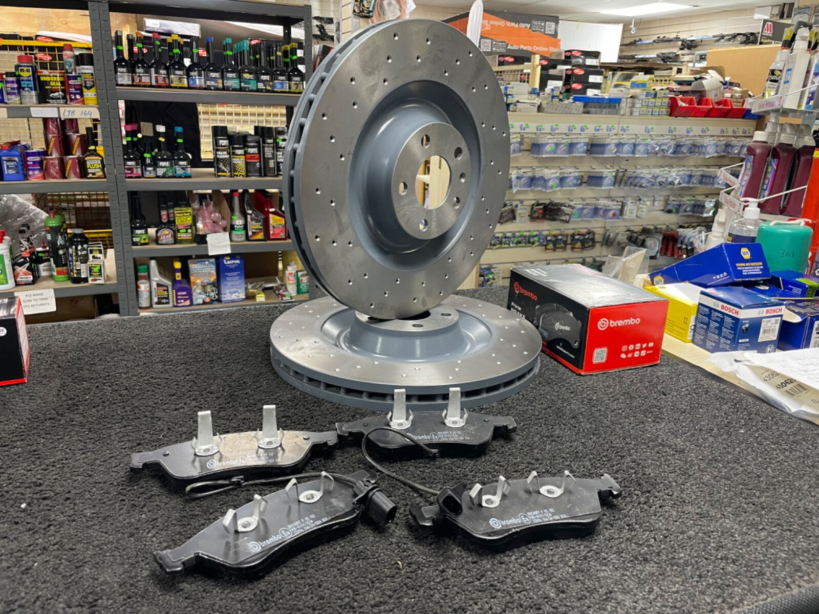 FOR AUDI S8 PERFORMANCE BRAKE DISC CROSS DRILLED FRONT  AND REAR SET