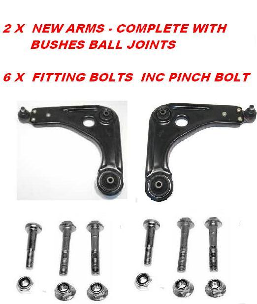 FORD KA WISHBONE SUSPENSION ARMS  X 2 FITTING BOLTS INC