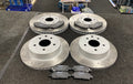 FOR NISSAN JUKE 1.5 NISMO MK1 2014> FRONT & REAR DRILLED GROOVED BRAKE DISCS PAD