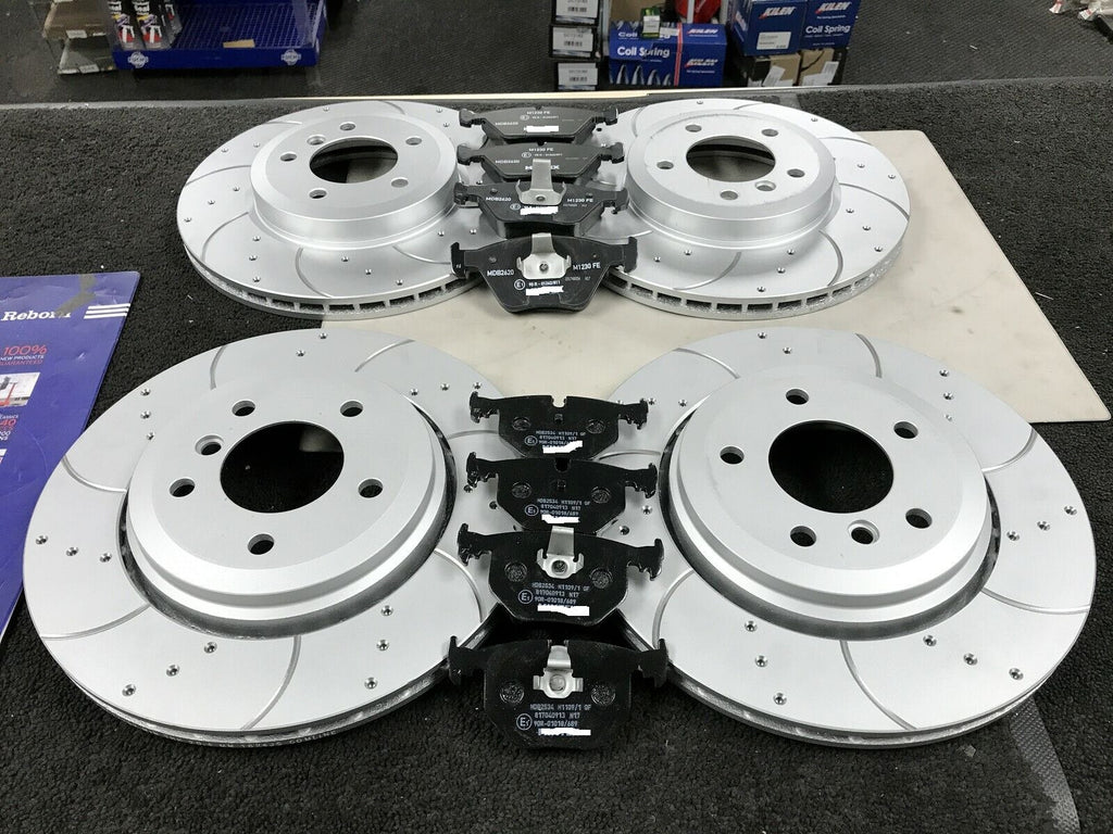 FOR BMW 330e 2.0 PHEV G20 G21 G42 FRONT REAR DRILLED GROOVED BRAKE DISCS PADS