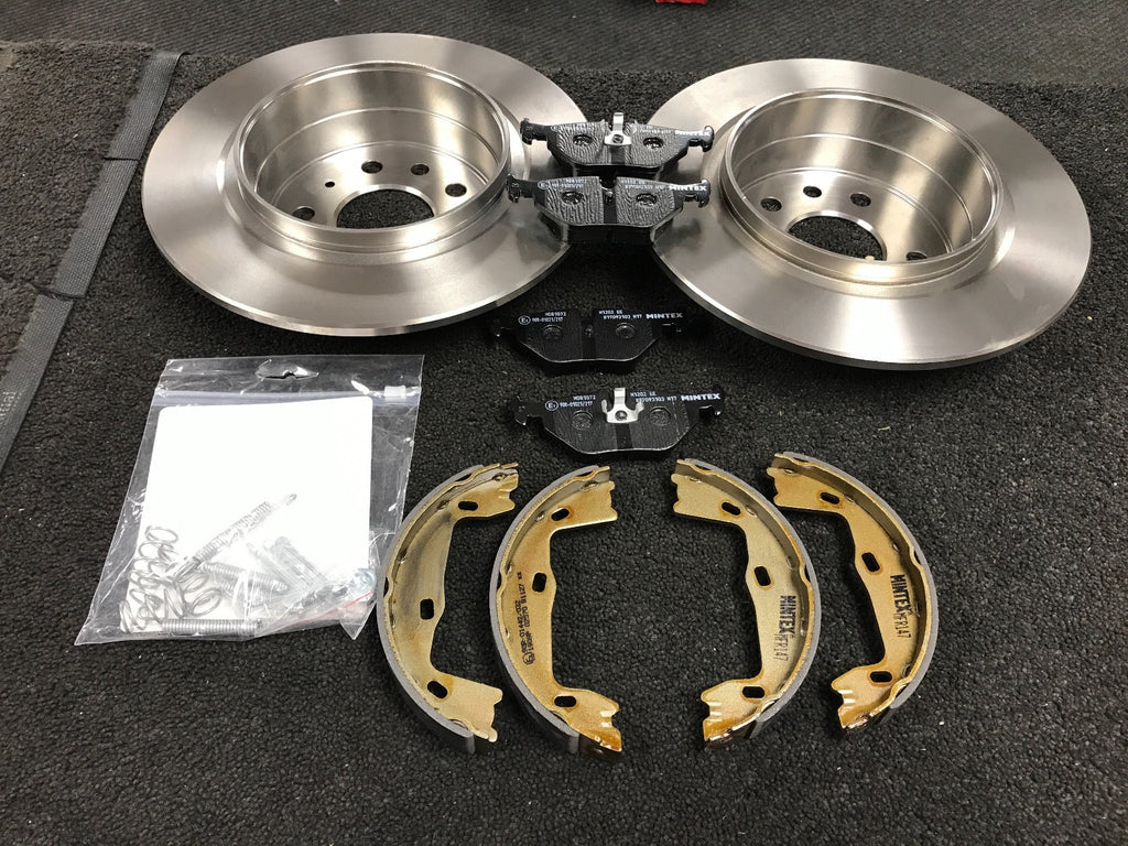 SAAB 9-3 9-5 900  MINTEX REAR BRAKE DISC & PAD HB SHOES & FITTING KIT