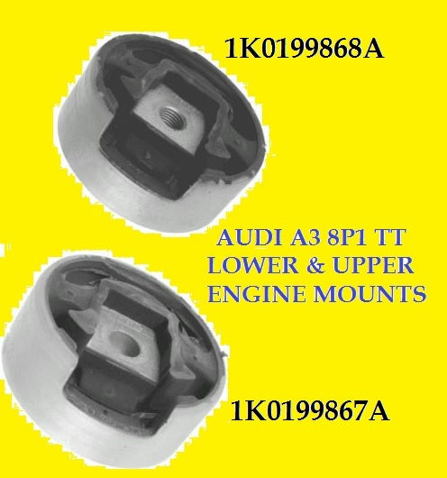 AUDI A3 8P1 TT 03- REAR LOWER & UPPER ENGINE MOUNTS MOUNTING O.E BRAND 2003 ON