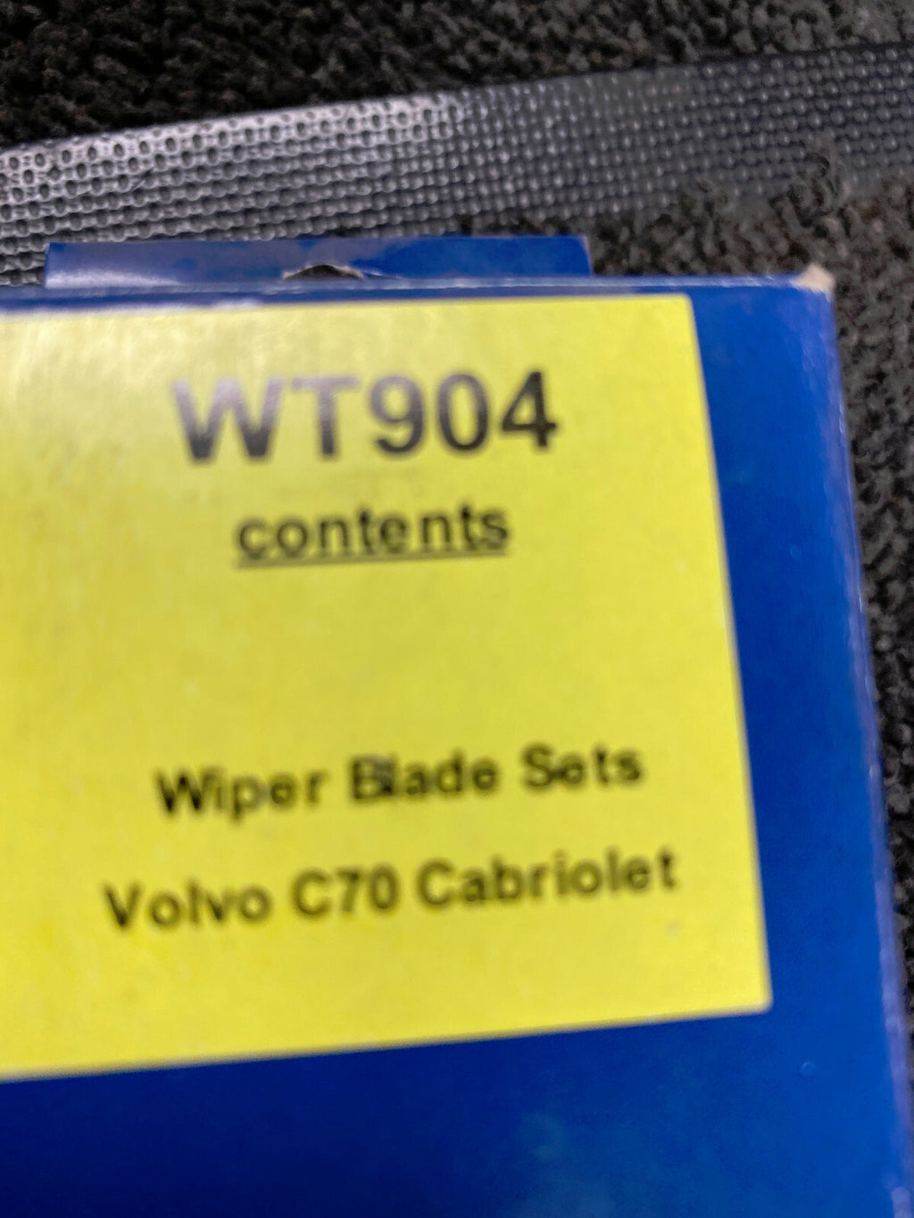 FOR VOLVO C70 CABRIOLET WIPER BLADE SET PAIR WT904