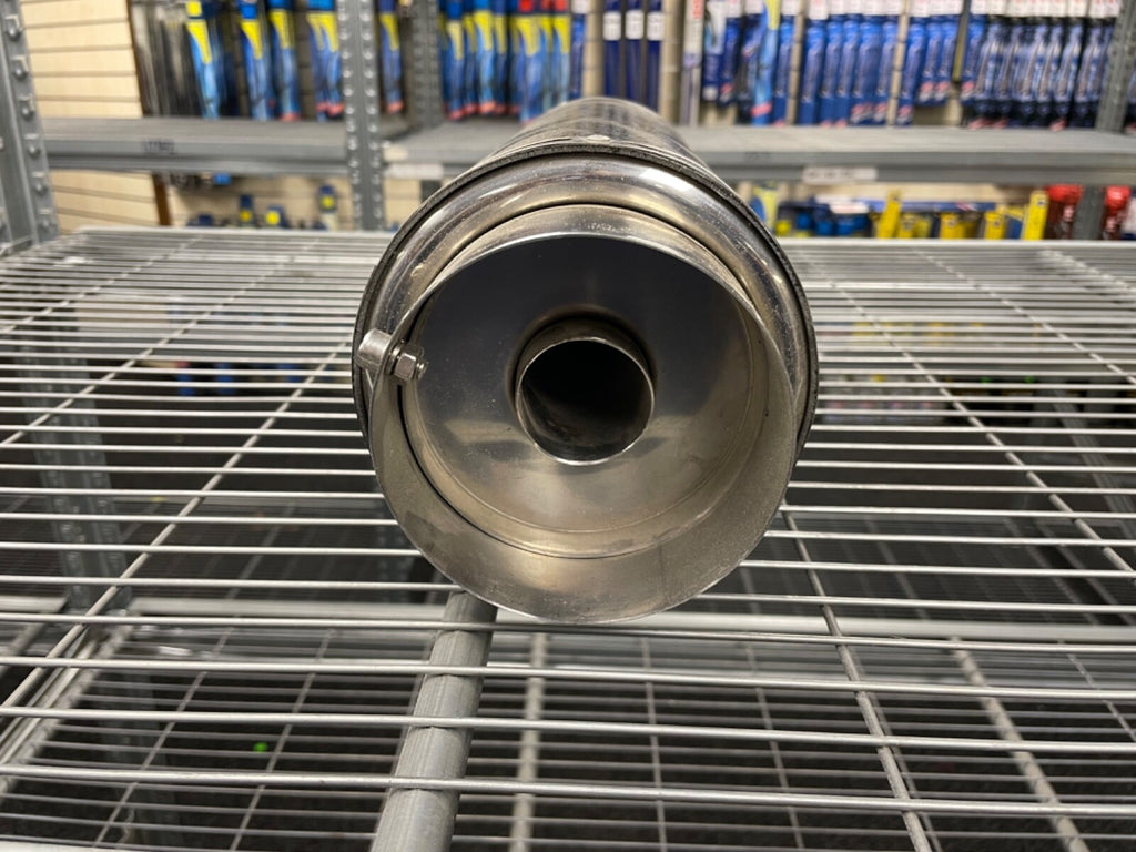 UNIVERSAL ROUND EXHAUST BACK BOX SILENCER MUFFLER  RESONATOR STAINLESS