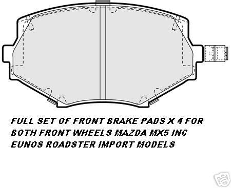 FOR MAZDA MX5 EUNOS BRAKE PADS FRONT NEW SET 