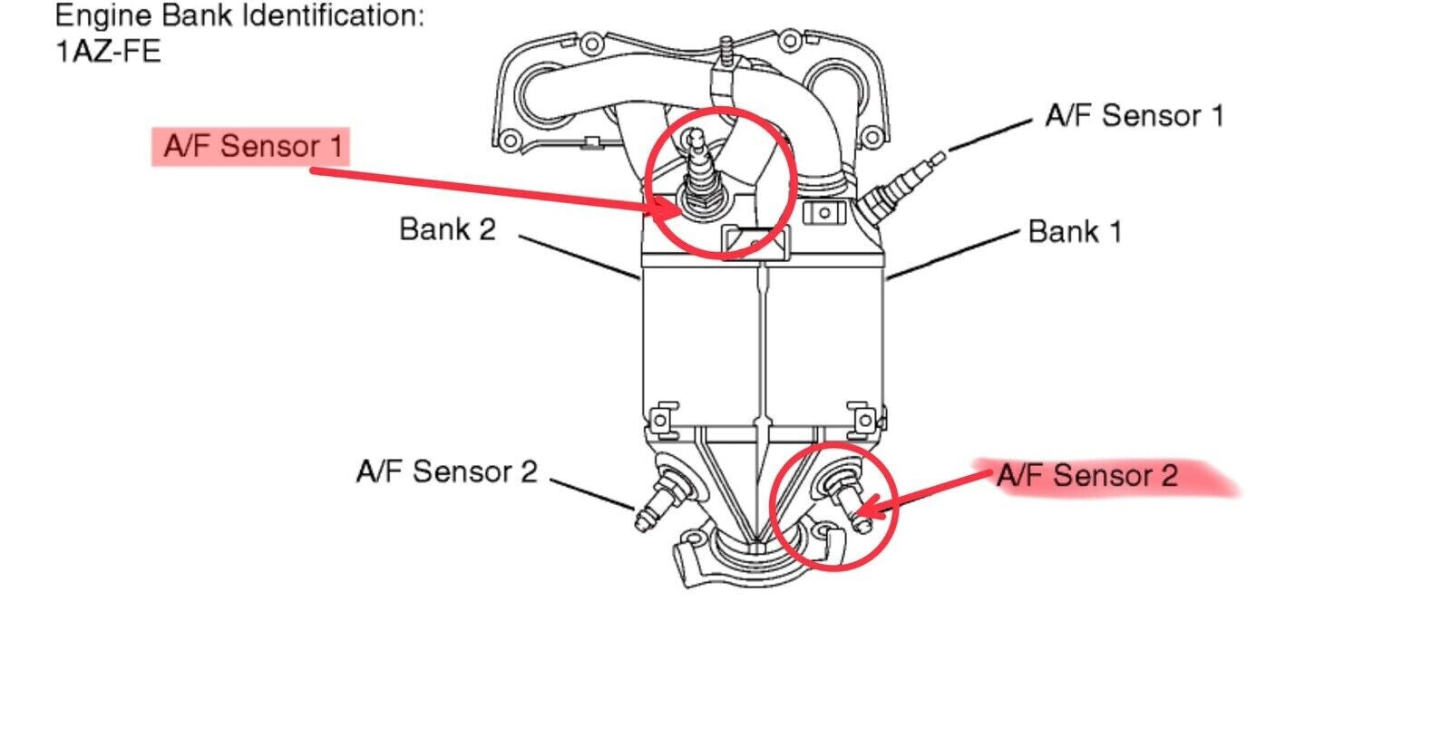 FOR TOYOTA  RAV4 2.0L Petrol - 1AZ-FE BANK 2 SENSOR 1 BANK 1 SENSOR 2