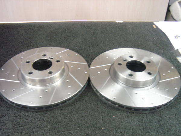 BMW X5 3.0D XDRIVE 2006 ON CROSS DRILLED GROOVED BRAKE DISCS FRONT 348MM 