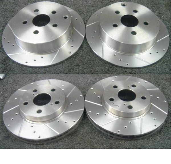 BRAKE DISC CROSS DRILLED GROOVED FRONT REAR FOR CELICA GT ST202 3SGE IMPORT