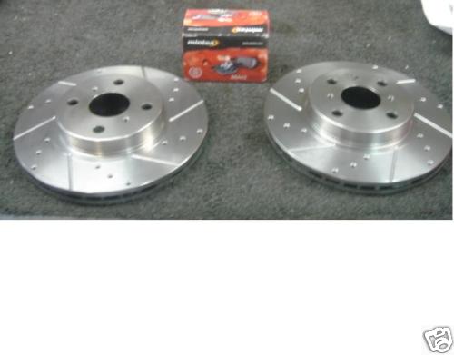 FOCUS ST170  DRILLED GROOVED BRAKE DISC MINTEX PADS