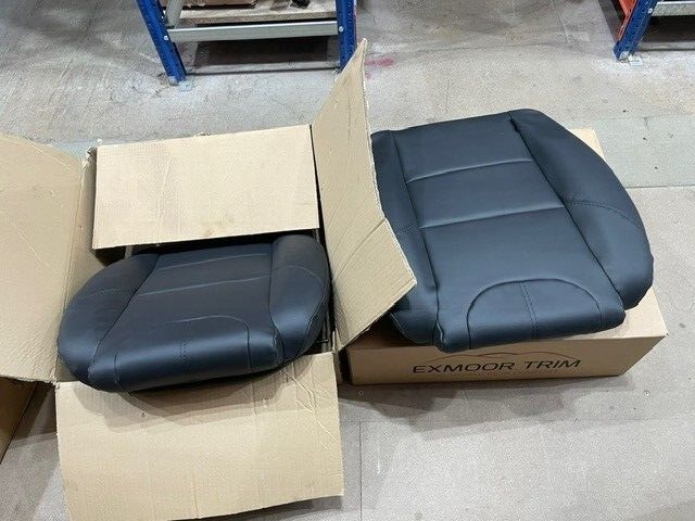 DEFENDER 90, 110 130 2 NAS EXTENDED BLACK LEATHER FRONT SEAT BASES EXMOOR TRIM