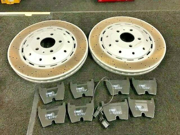 FOR AUDI R8 CROSS DRILLED FRONT BRAKE DISCS  BRAKE PAD FRONT  365MM