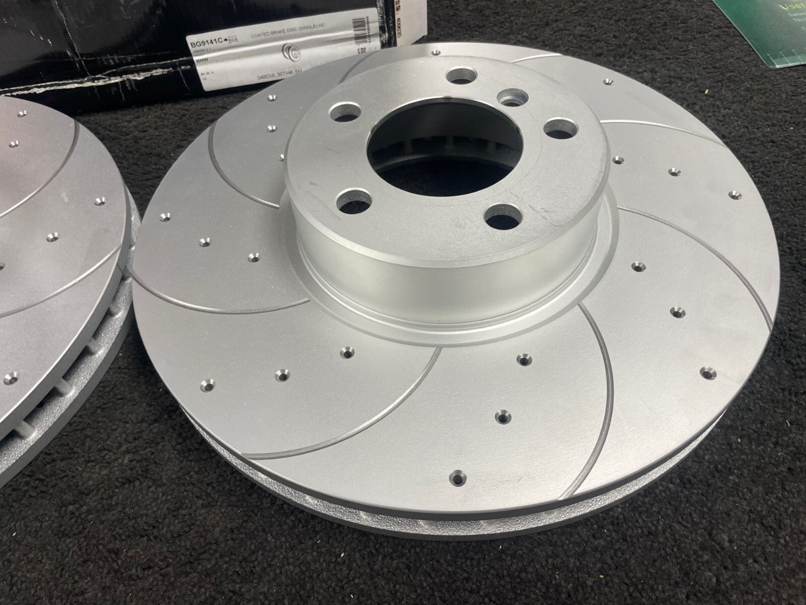 BMW 750 760 Li E65 E66 PERFORMANCE DRILLED GROOVED BRAKE DISC BG9141C 348M x34mm