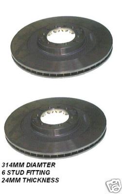 FOR MITSUBISHI PAJERO SHOGUN FRONT BRAKE DISCS X 2 314MM 