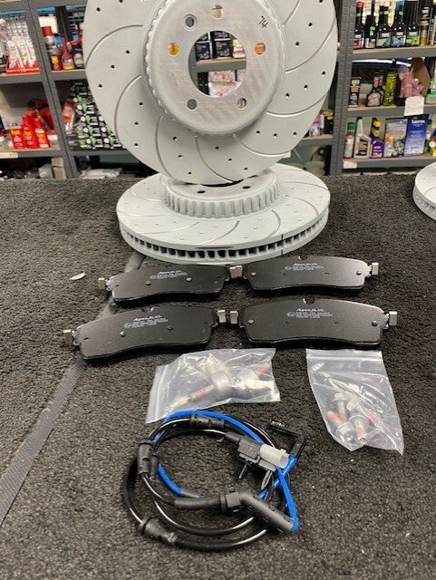 FOR DEFENDER 110 S (MK3 (L663)) FRONT REAR BRAKE DISCS DRILLED GROOVED PADS