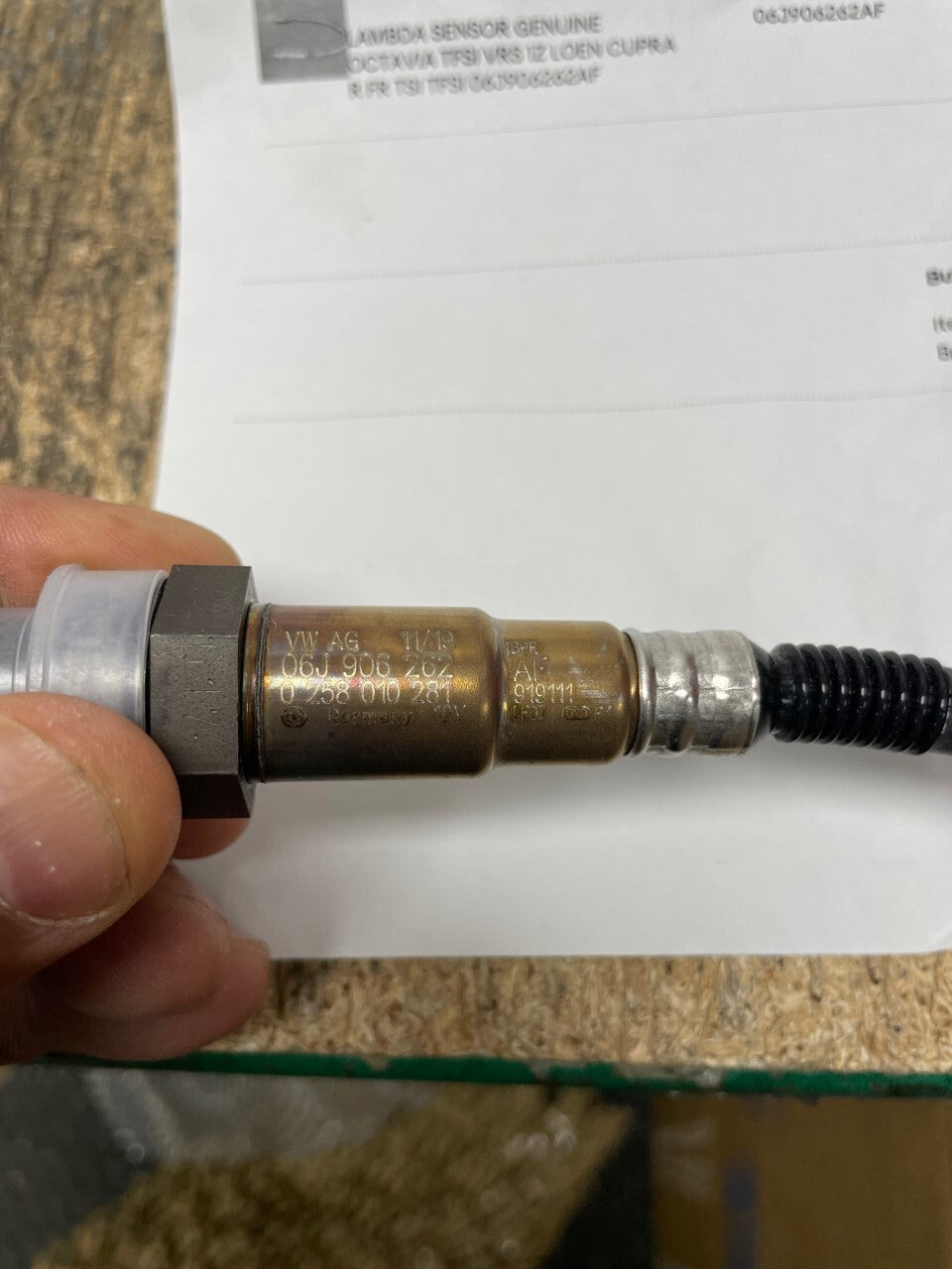 FOR AUDI VW SKODA SEAT FSI LAMBDA SENSOR POST CAT GENUINE OE 06J906262AF