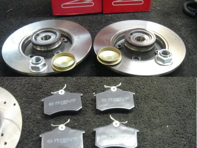 RENAULT GRAND SCENIC 2004ON REAR BRAKE DISC WITH BEARING FITTED ABS RING & PADS 