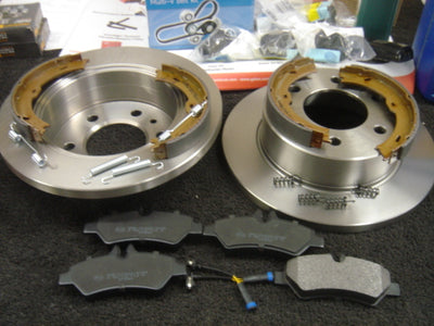 FOR SPRINTER VW CRAFTER 2013 ON REAR BRAKE DISC BRAKE PADS HANDBRAKE SHOE KIT