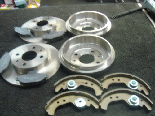 CINQUECENTO SEICENTO FRONT BRAKE DISCS REAR DRUMS SHOES