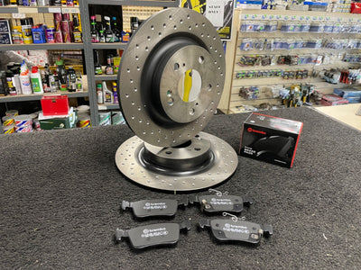 FOR  CIVIC I-VTEC TYPE R GT MK9 FK27 PERFORMANCE REAR  BRAKE DISCS  BREMBO PADS