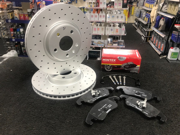 A7 TDI QUATTRO S LINE BLACK EDITION DRILLED GROOVED BRAKE DISC PADS  345mm FRONT