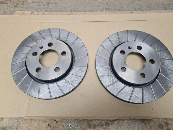 FOR AUDI GOLF SKODA SEAT REAR GROOVED BRAKE DISCS 256MM VENTED