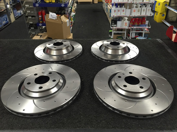 AUDI TT QUATTRO COUPE CONVERTIBLE  3.2V6 BRAKE DISC DRILLED GROOVED FRONT REAR