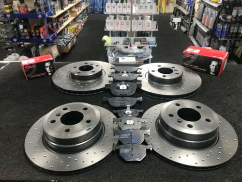 FOR BMW 5 SERIES G30 G31 FRONT REAR DRILLED BRAKE DISCS PADS SENSORS