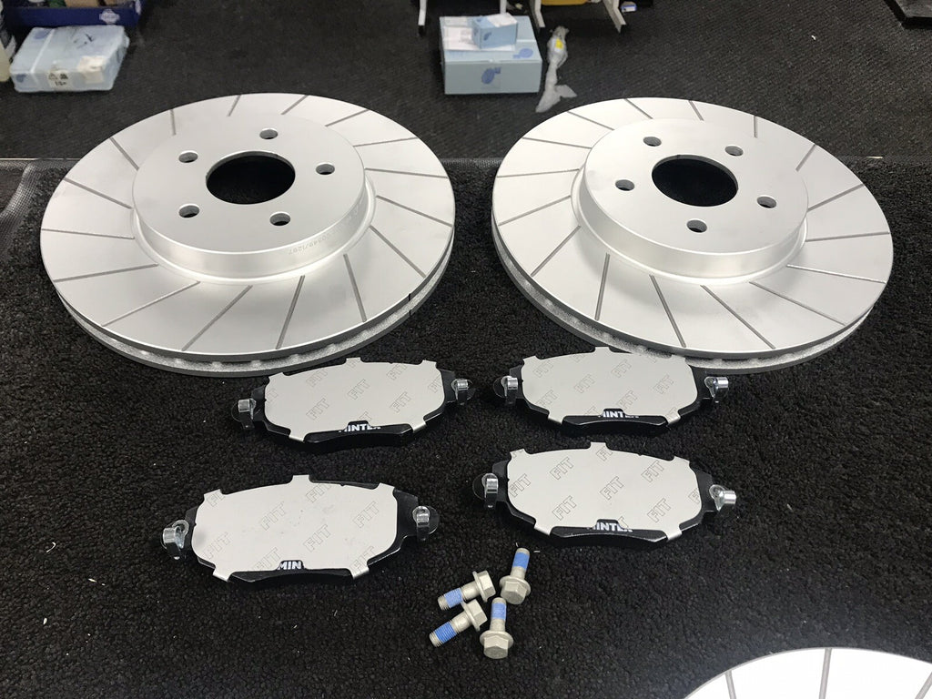 FORD MONDEO ST220 FRONT REAR GROOVED BRAKE DISC MINTEX BRAKE PADS