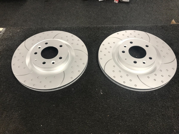ASTRA H MK5 VXR 2.0 TURBO ZAFIRA FRONT DRIMPLED GROOVED BRAKE DISCS 321MM NEW 