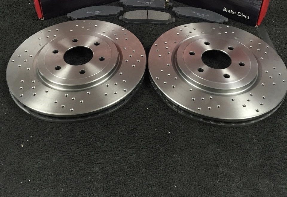 FOR NISSAN NAVARA OUTLAW AVENTURA SE DCi BRAKE DISC PAD CROSS DRILLED