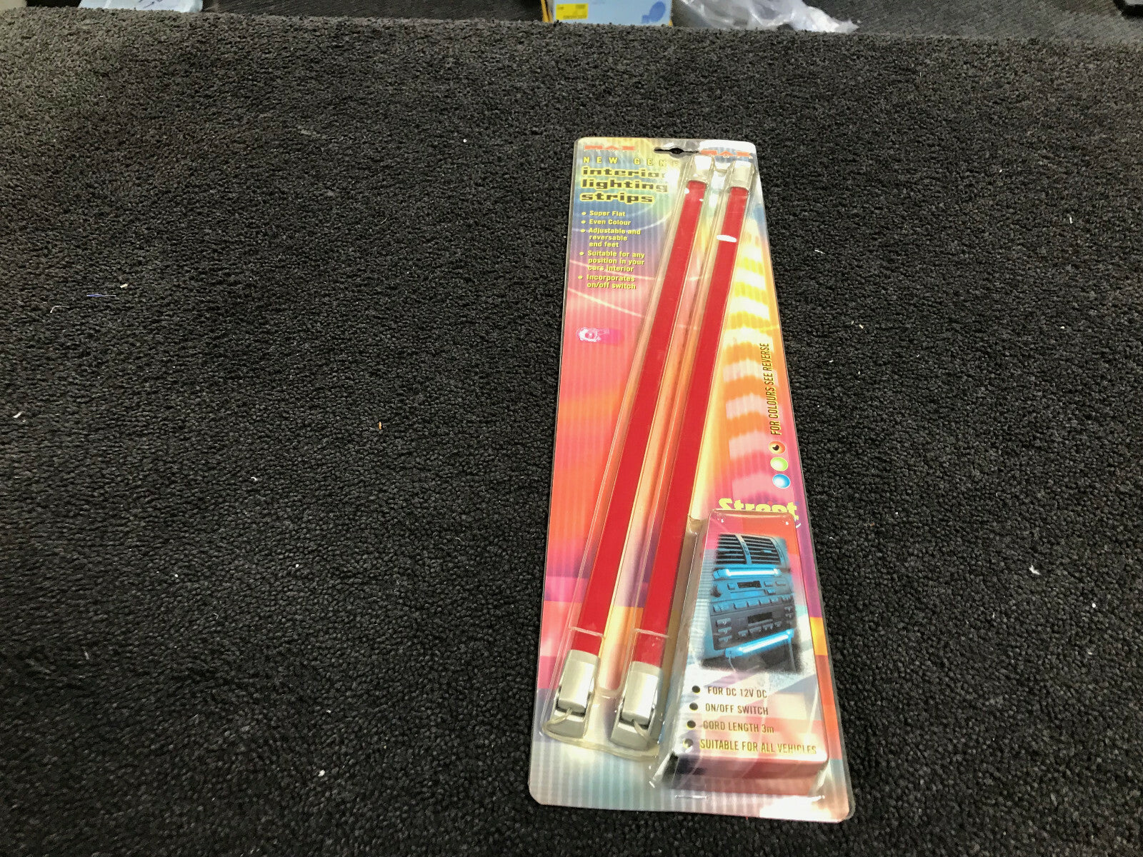 INTERIOR ON/OFF SWITCH RED LIGHT LED LIGHTING STRIPS PAIR UNIVERSAL FIT