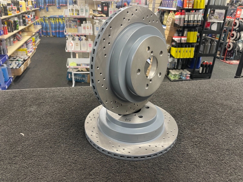 FOR SUBARU IMPREZA WRX REAR DRILLED GROOVED BRAKE DISCS 290X190MM 