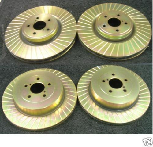 FOR MITSUBISHI EVO 5 6 7 8 9 FRONT REAR GROOVED BRAKE DISCS