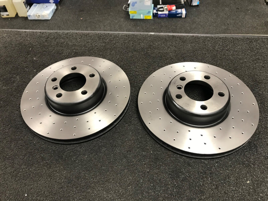 Genuine Apec REAR  Vented Drilled  Brake Discs 300MM FOR BMW 