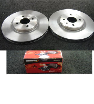 LOTUS 2 ELEVEN EUROPA ELISE EXIGE CUP MK2 FRONT BRAKE DISCS & MINTEX BRAKE PADS