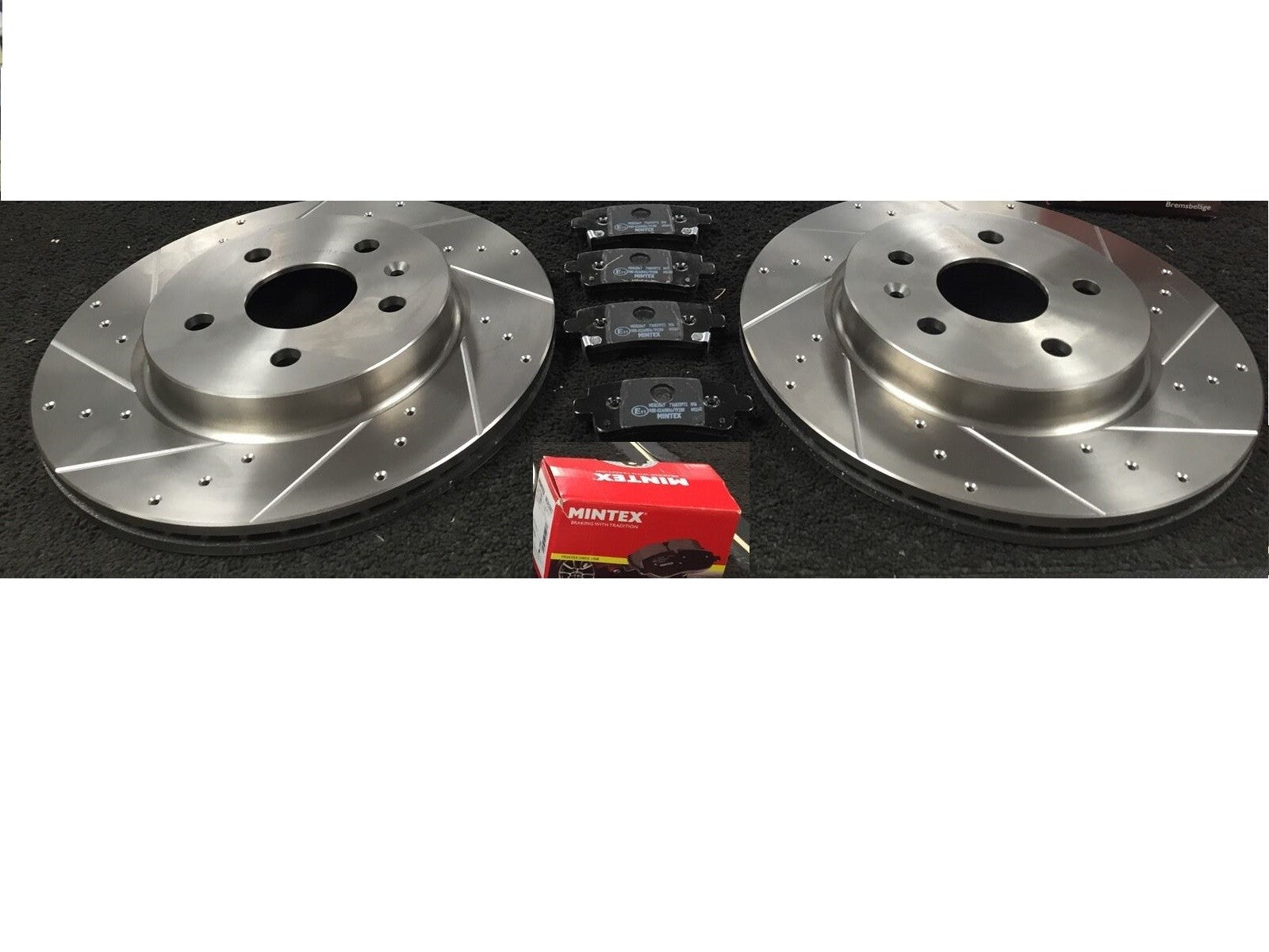 FORVAUXHALL INSIGNIA SRi 2.0CDTI CROSS DRILLED GROOVED BRAKE DISC BRAKE PAD REAR