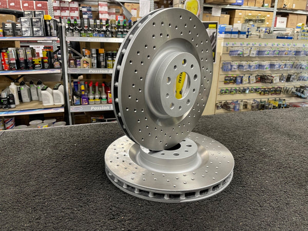 ABARTH FIAT 500 ABRATH COMPETIZIONE 2 FRONT CROSS DRILLED BRAKE DISC 305mm 5STUD