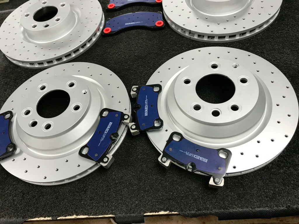 VW TOUAREG 5.0 R50 TDI BRAKE DISC CROSS DRILLED 358MM & PADS REAR 