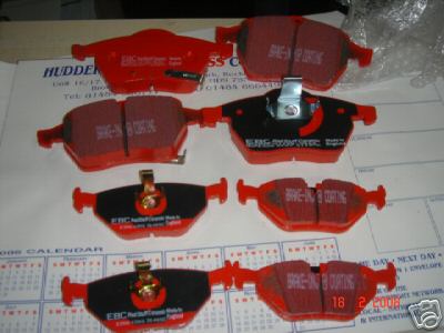 SAAB 9-5 TURBO BRAKE PADS EBC RED STUFF FRONT&  REAR 