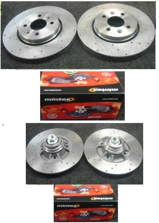 RENAULT CLIO SPORT 172 CROSS DRILLED BRAKE DISC FRONT REAR MINTEX BRAKE PADS