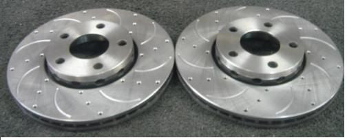 VW PASSAT SKODA SUPERB  DRILLED GROOVED BRAKE DISCS FRONT 312MM  BRAND NEW 