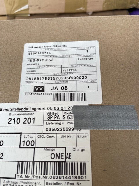 NEW AUDI A6 C8 FRONT RH OS ABS WHEEL SPEED SENSOR HARNESS 4K0972252 GENUINE