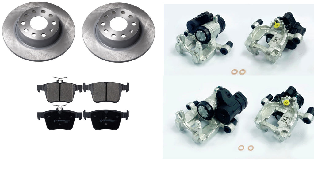 FOR AUDI A3 SEAT SKODA REAR DISCS PADS 2 REAR CALIPERS FOR 272MM DISCS
