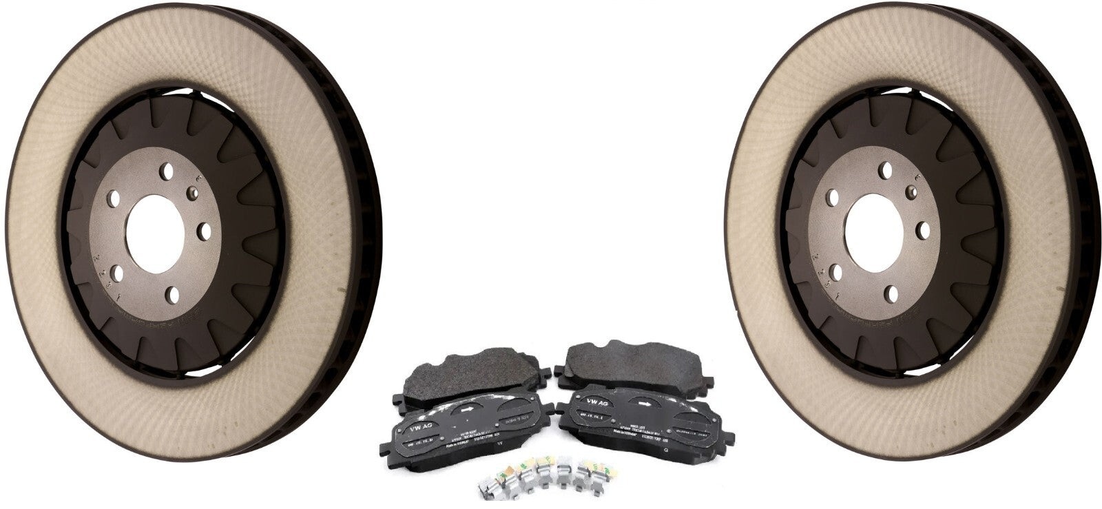 AUDI SQ7 4.0TDi 4MB 2 GENUINE AUDI BRAKE DISC BRAKE PADS SET 400mm NEW
