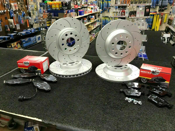 FOR VW SCIROCCO R FRONT REAR CROSS DRILLED PERFORMANCE BRAKE DISCS PADS