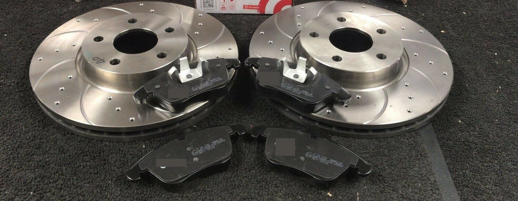 DRILLED GROOVED BRAKE DISC PADS FORD GALAXY 2.0 TDCI MK4 2015 ON
