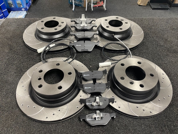 BMW E90 E91 E92 E84 BRAKE DISC DRILLED GROOVED BREMBO BRAKE PAD 312MM FRONT REAR